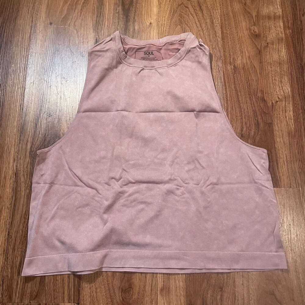 Soul Cycle Tank Top Sleeveless Crop Shirt Womens Small Soul Workout Pink FLAW